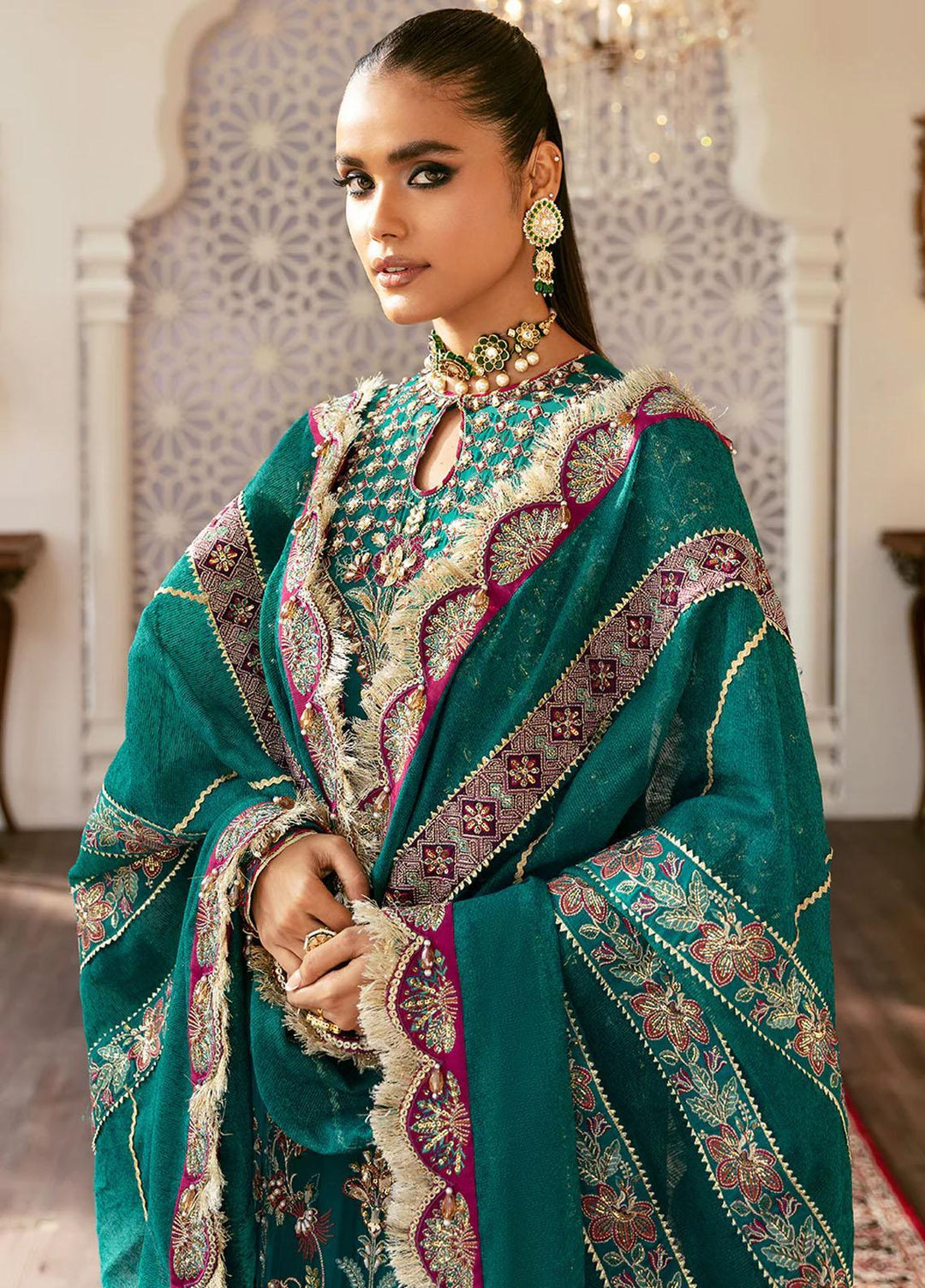 Hayat By Afrozeh Embroidered Chiffon Suits Unstitched 3 Piece AF23HY D-08 Ayat - Wedding Collection