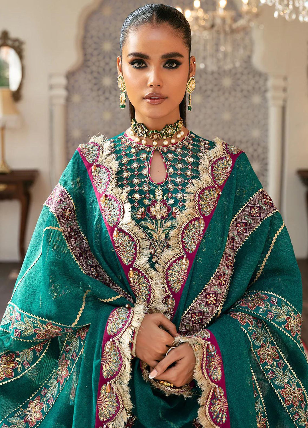 Hayat By Afrozeh Embroidered Chiffon Suits Unstitched 3 Piece AF23HY D-08 Ayat - Wedding Collection