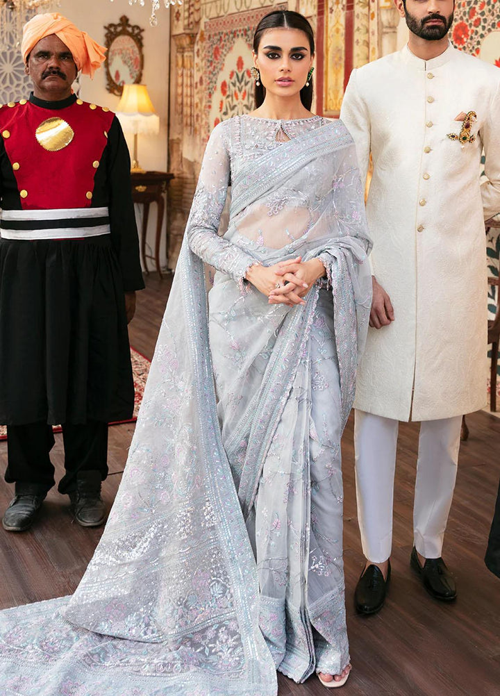 Hayat By Afrozeh Embroidered Cotton  Unstitched Saree AF23HY D-09 Zauq - Wedding Collection