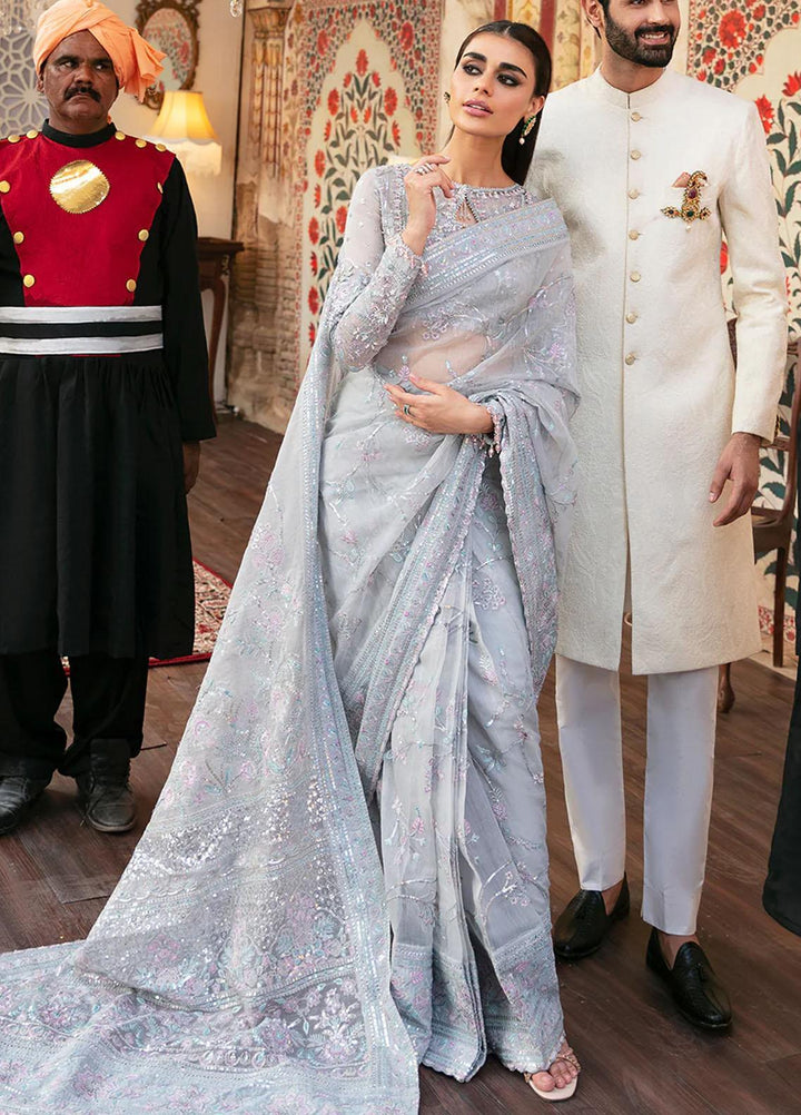 Hayat By Afrozeh Embroidered Cotton  Unstitched Saree AF23HY D-09 Zauq - Wedding Collection