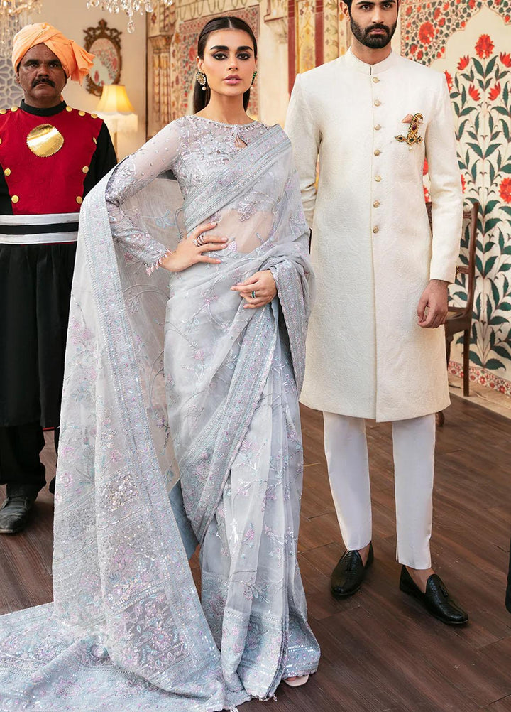 Hayat By Afrozeh Embroidered Cotton  Unstitched Saree AF23HY D-09 Zauq - Wedding Collection