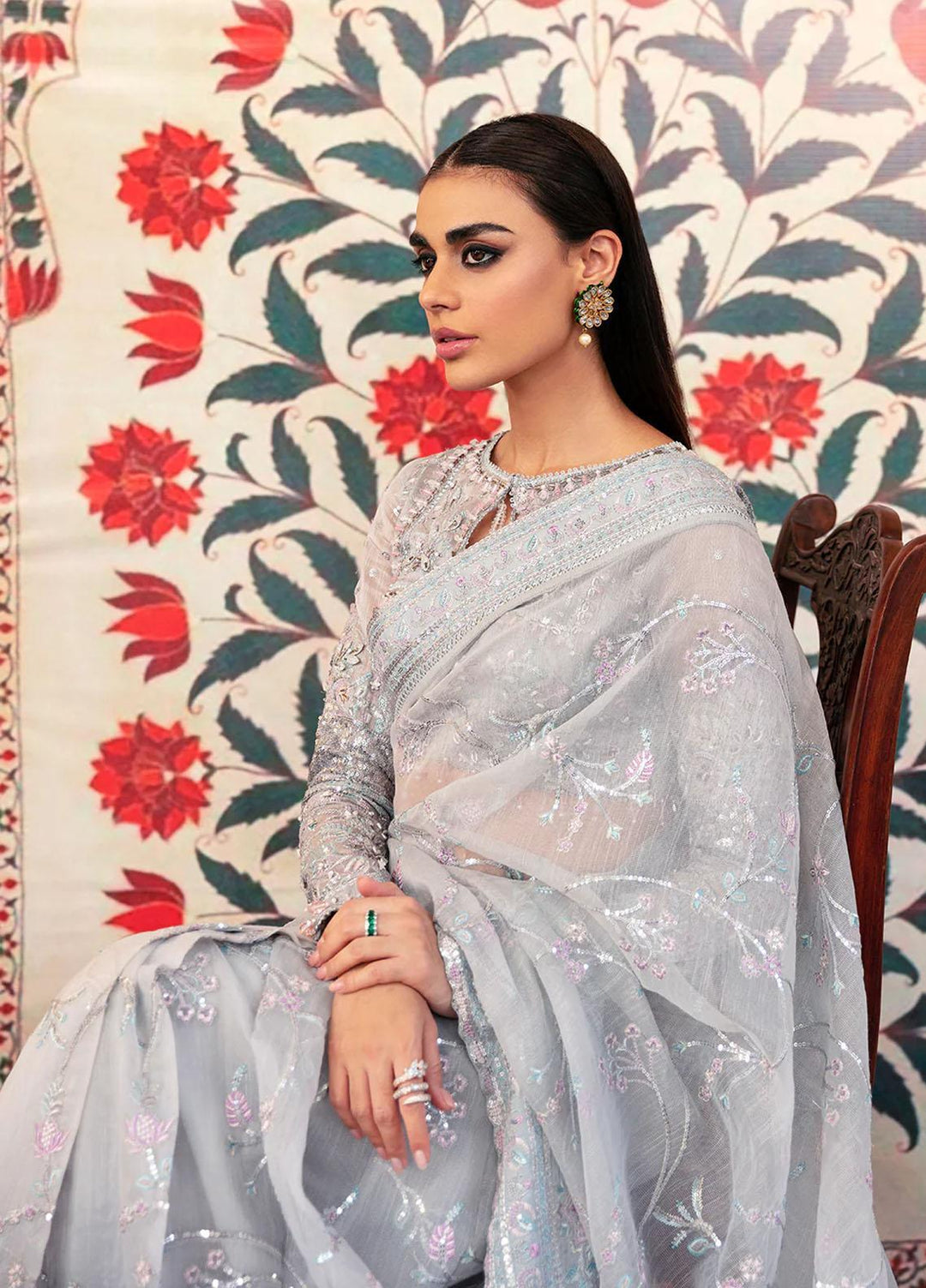 Hayat By Afrozeh Embroidered Cotton  Unstitched Saree AF23HY D-09 Zauq - Wedding Collection