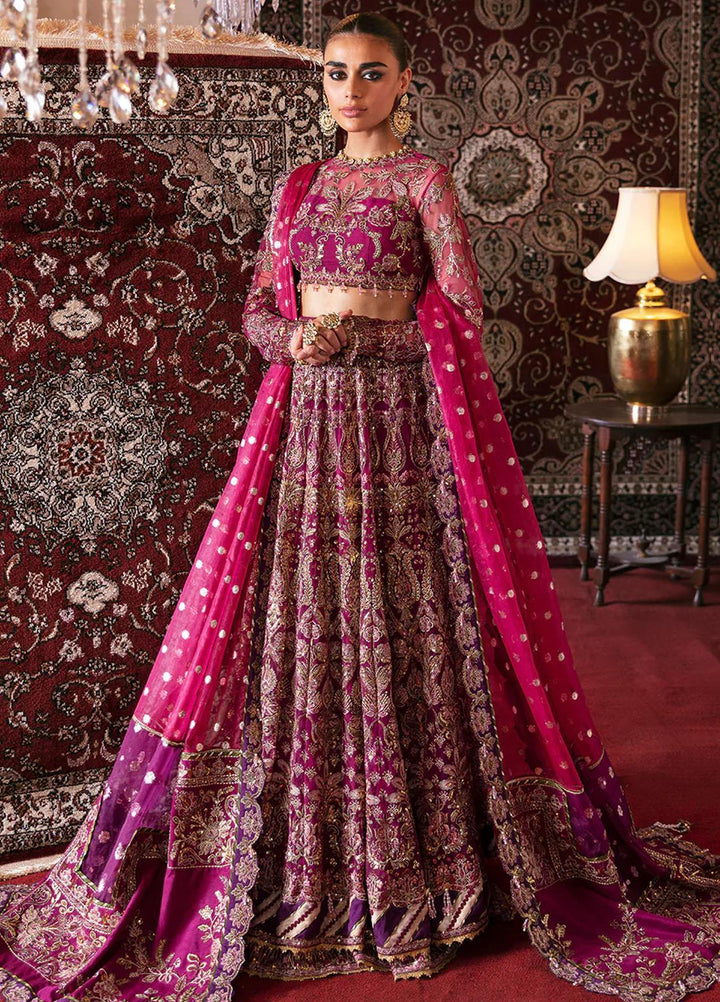 Hayat By Afrozeh Embroidered Net Suits Unstitched 3 Piece AF23HY D-10 Abir - Wedding Collection