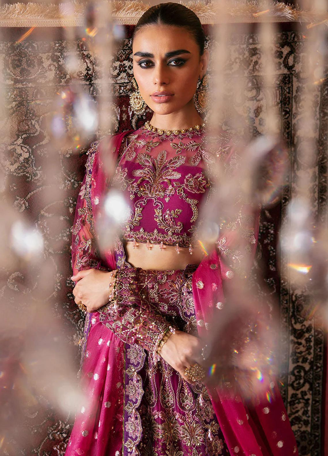 Hayat By Afrozeh Embroidered Net Suits Unstitched 3 Piece AF23HY D-10 Abir - Wedding Collection