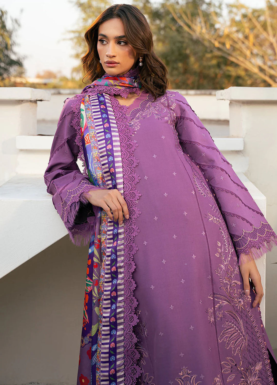 Hazel by Bin Ilyas Embroidered Lawn Suits Unstitched 3 Piece BI25HZ 2071A - Summer Collection