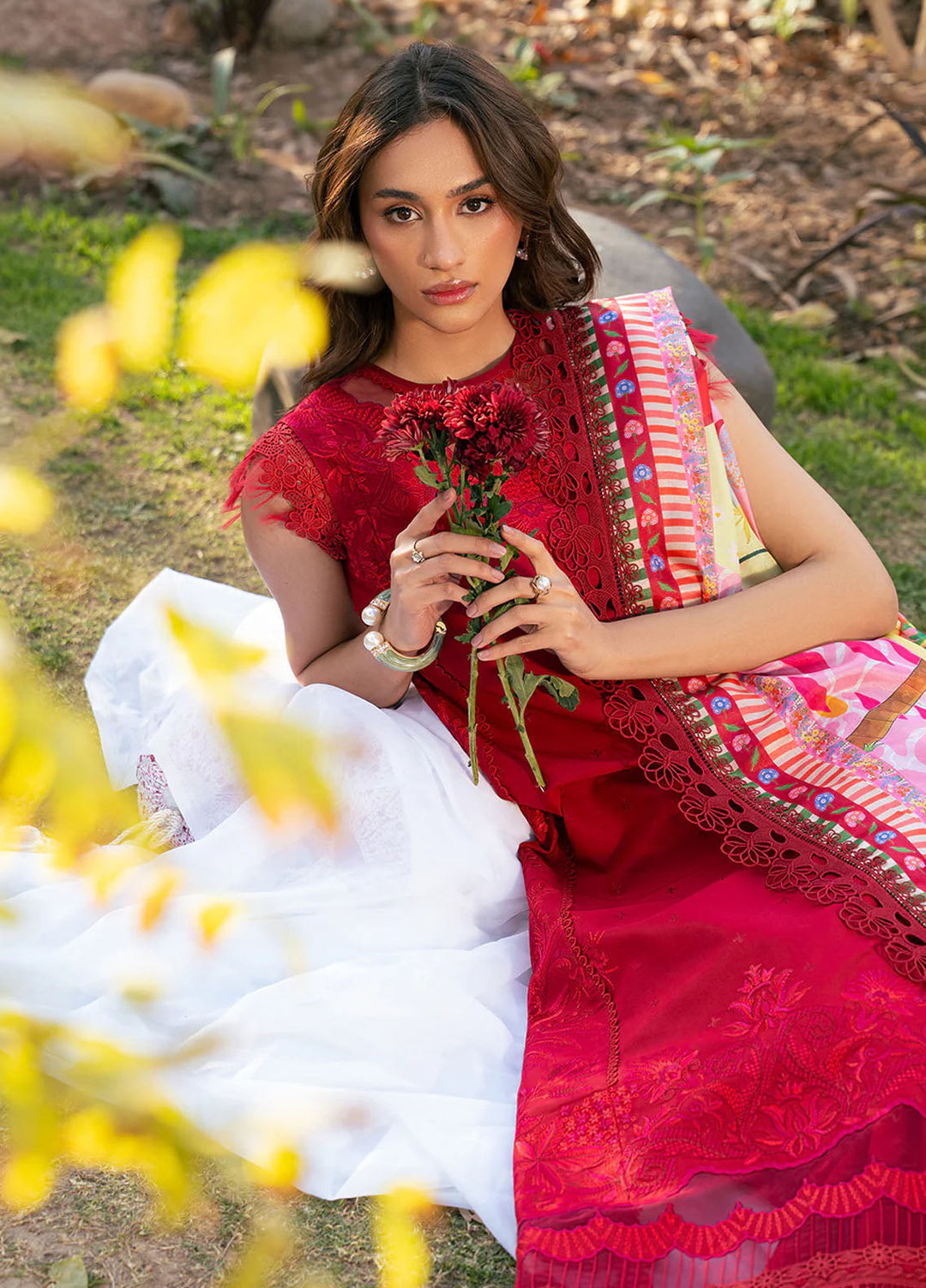 Hazel by Bin Ilyas Embroidered Lawn Suits Unstitched 3 Piece BI25HZ 2071B - Summer Collection