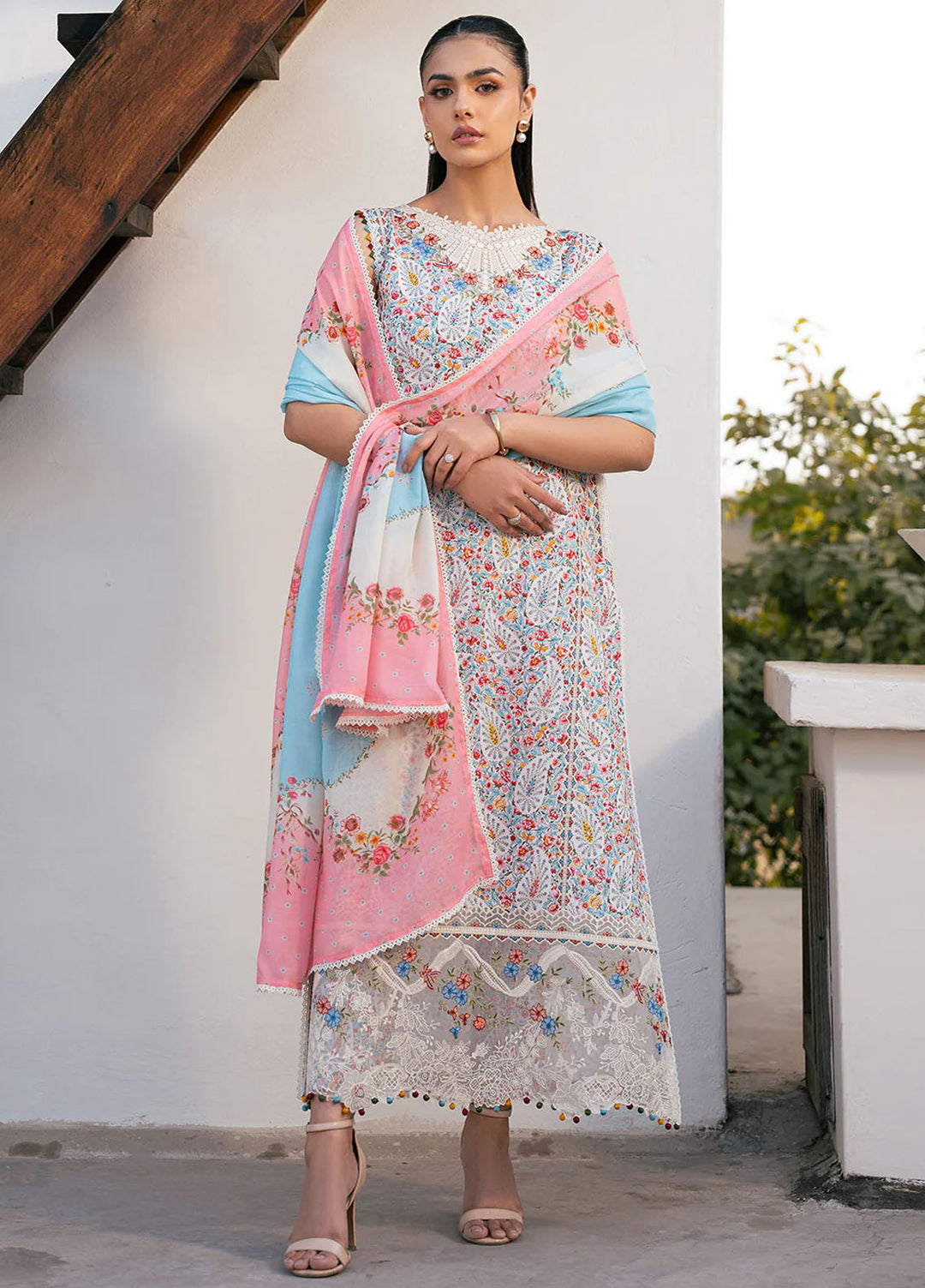 Hazel by Bin Ilyas Embroidered Lawn Suits Unstitched 3 Piece BI25HZ 2072A - Summer Collection
