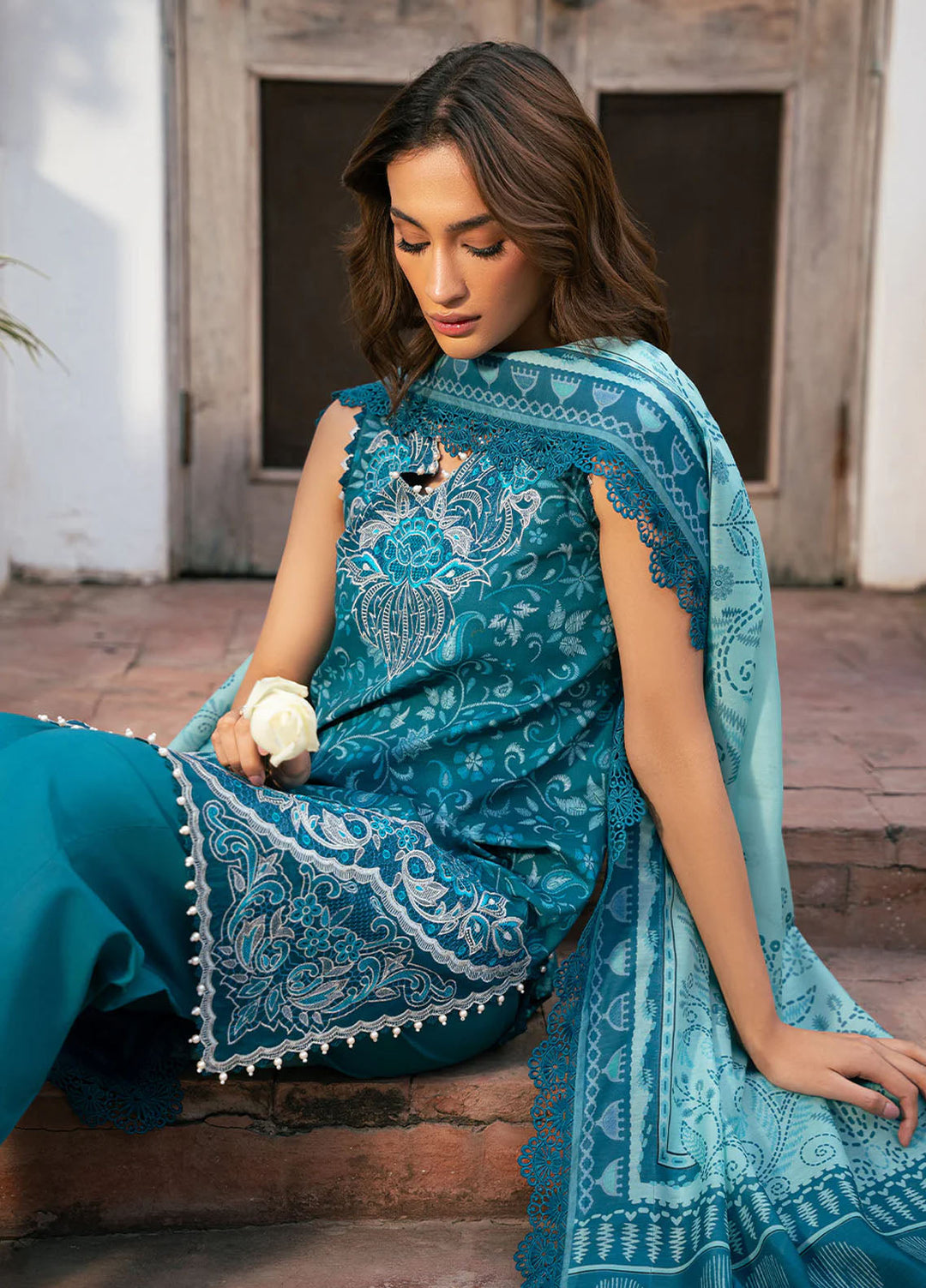 Hazel by Bin Ilyas Embroidered Lawn Suits Unstitched 3 Piece BI25HZ 2073B - Summer Collection