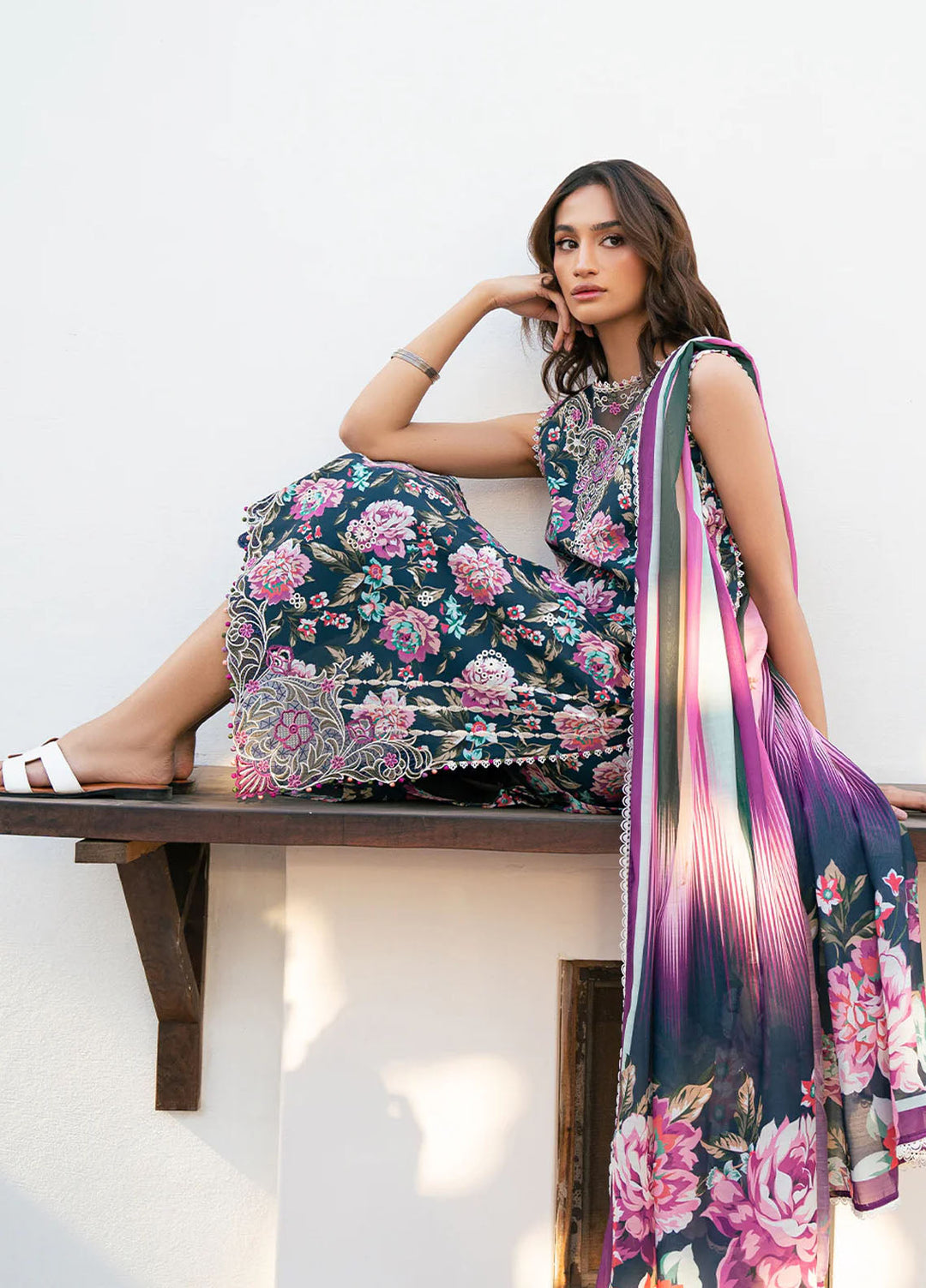 Hazel by Bin Ilyas Embroidered Lawn Suits Unstitched 3 Piece BI25HZ 2076A - Summer Collection