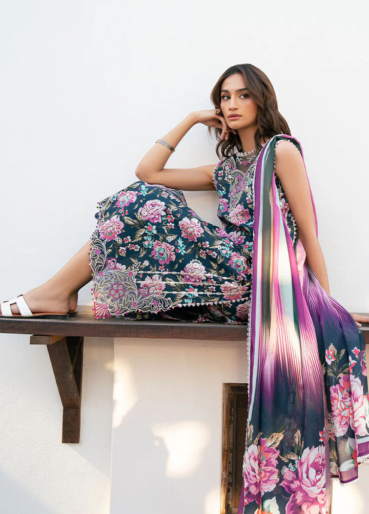 Hazel by Bin Ilyas Embroidered Lawn Suits Unstitched 3 Piece BI25HZ 2076A - Summer Collection