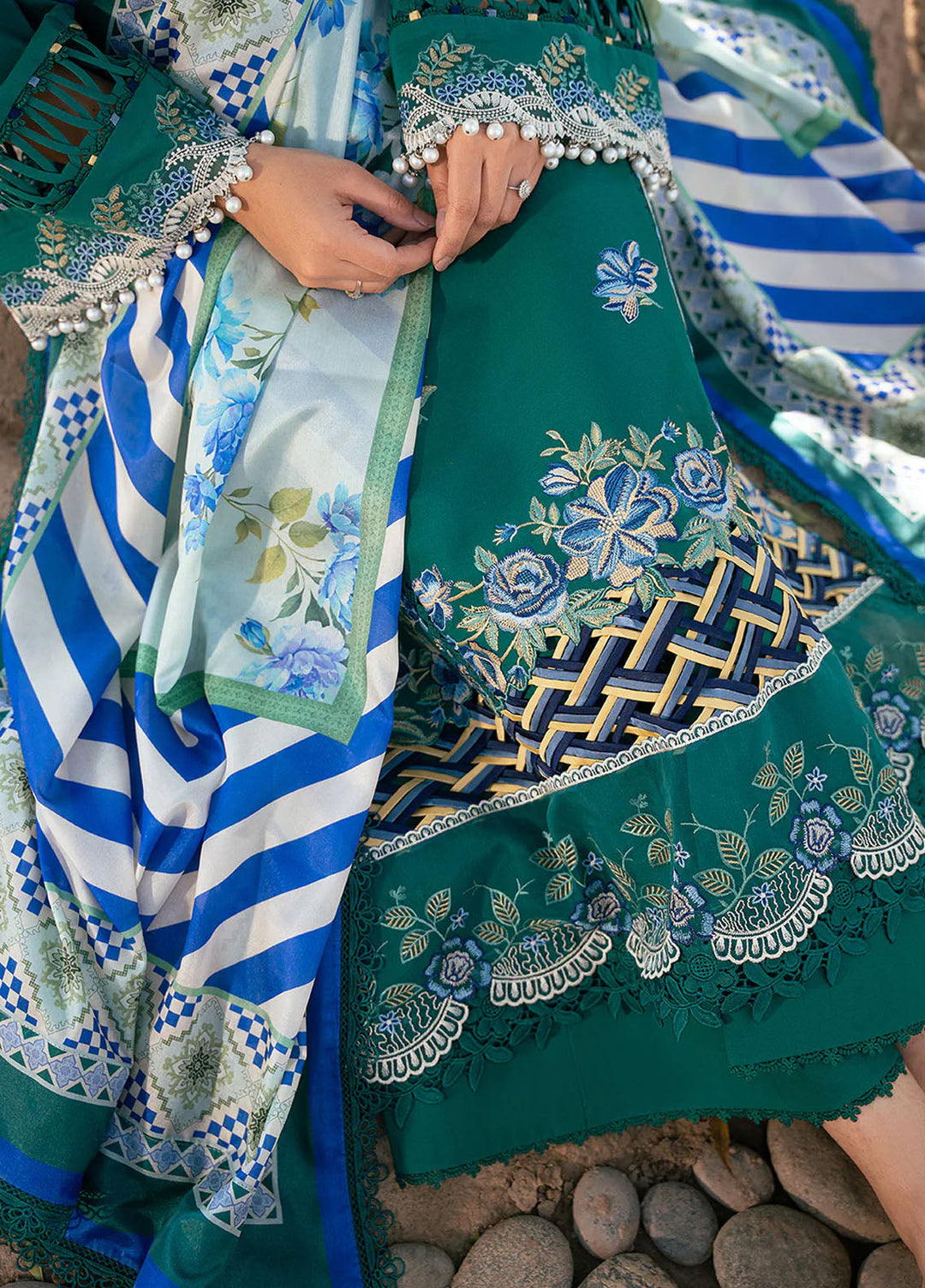 Hazel by Bin Ilyas Embroidered Lawn Suits Unstitched 3 Piece BI25HZ 2077A - Summer Collection