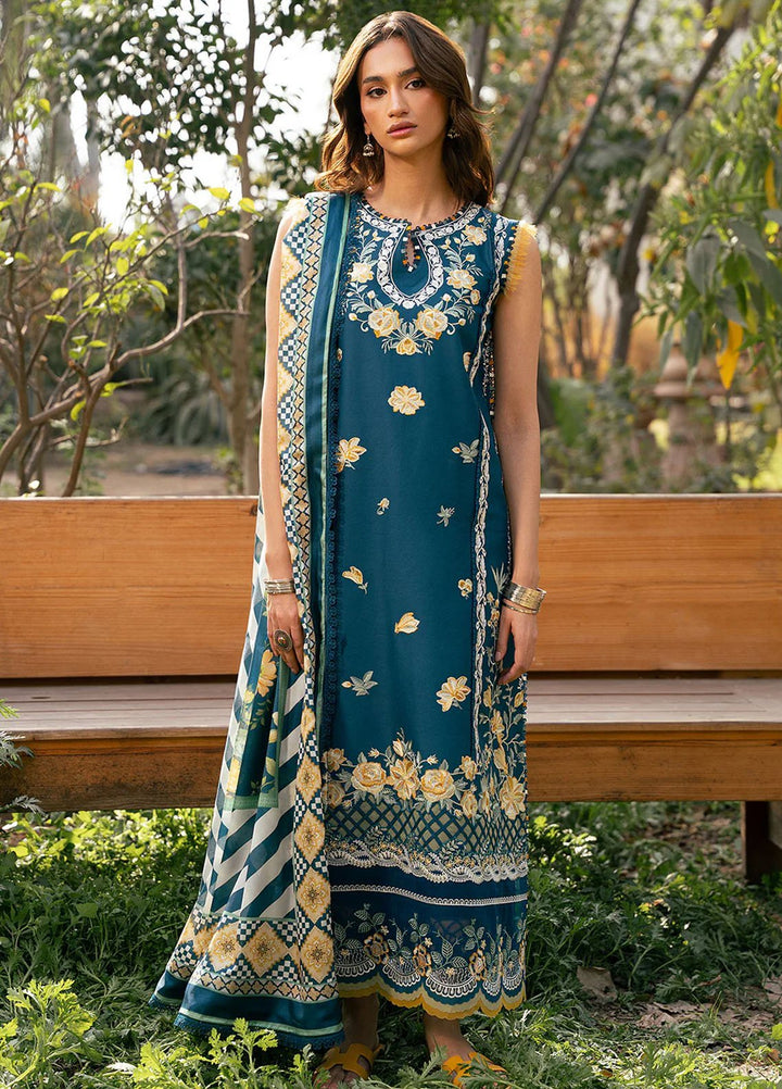 Hazel by Bin Ilyas Embroidered Lawn Suits Unstitched 3 Piece BI25HZ 2077B - Summer Collection