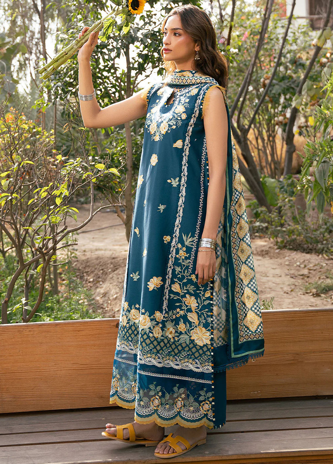 Hazel by Bin Ilyas Embroidered Lawn Suits Unstitched 3 Piece BI25HZ 2077B - Summer Collection