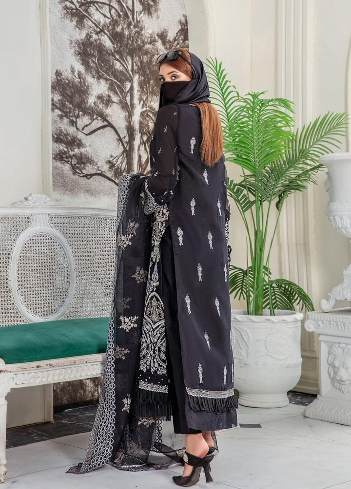 Hazel By Humdum Embroidered Organza Suits Unstitched 4 Piece HD22HO DE-01 - Luxury Collection