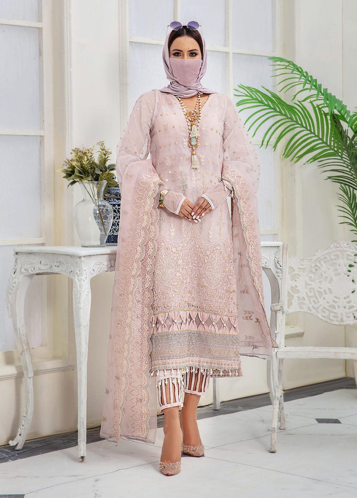 Hazel By Humdum Embroidered Organza Suits Unstitched 4 Piece HD22HO DE-05 - Luxury Collection