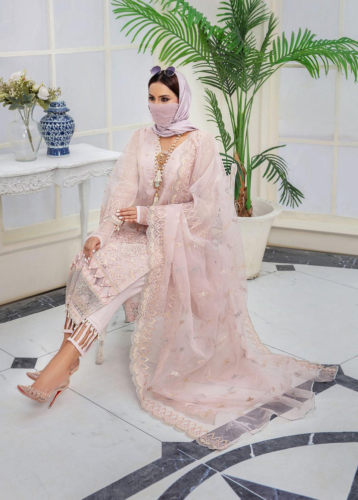 Hazel By Humdum Embroidered Organza Suits Unstitched 4 Piece HD22HO DE-05 - Luxury Collection
