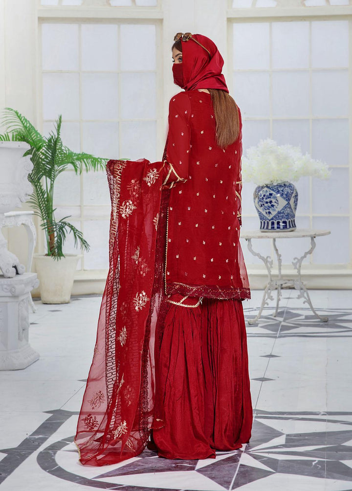 Hazel By Humdum Embroidered Organza Suits Unstitched 4 Piece HD22HO DE-07 - Luxury Collection