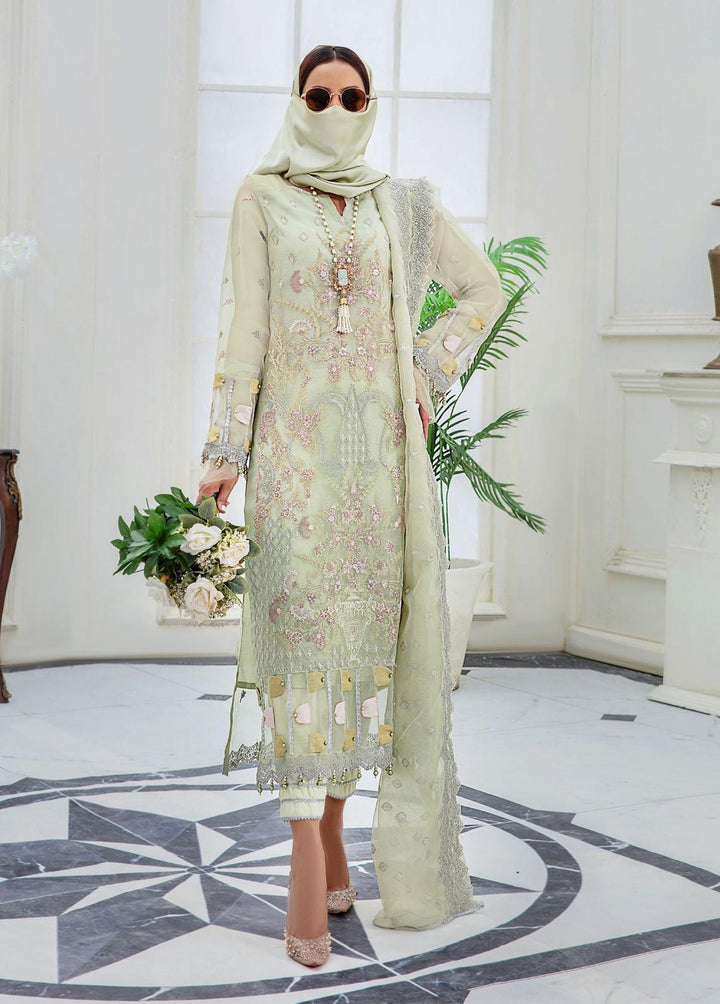 Hazel By Humdum Embroidered Organza Suits Unstitched 4 Piece HD22HO DE-08 - Luxury Collection