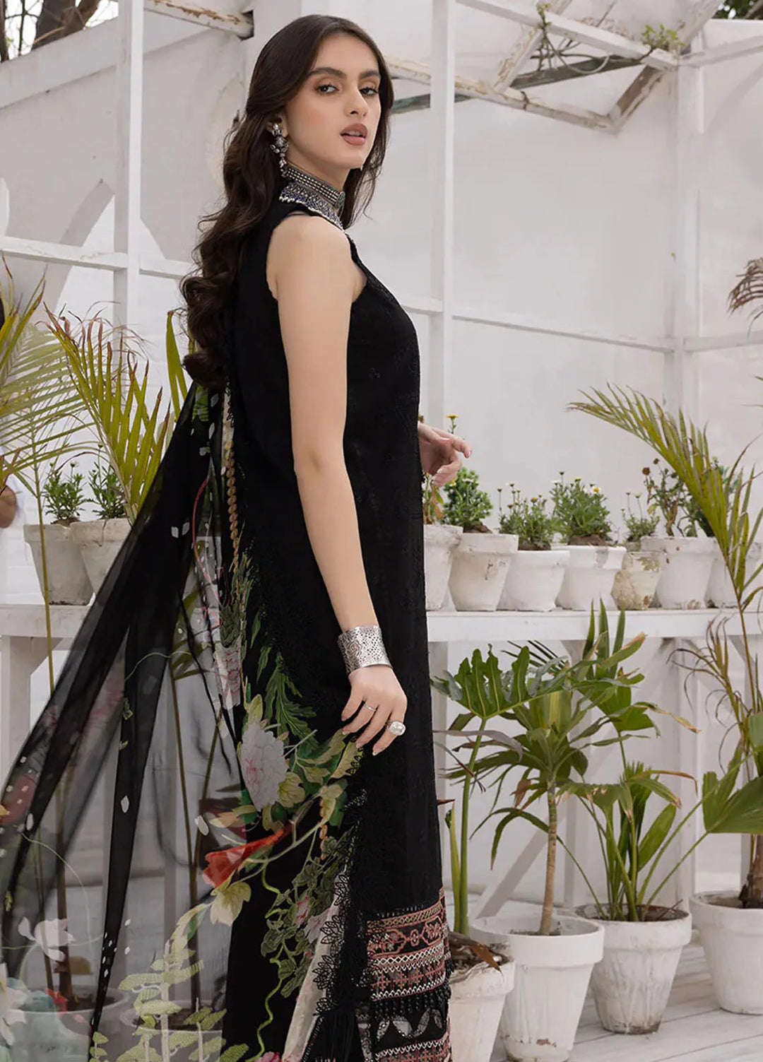 Hazel By Izel Pret Embroidered Lawn 3 Piece Suit Onyx