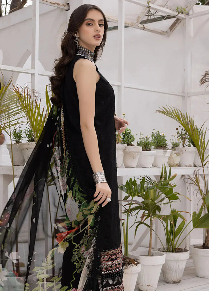 Hazel By Izel Pret Embroidered Lawn 3 Piece Suit Onyx