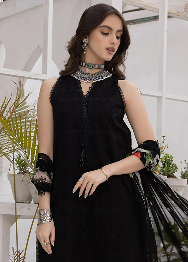 Hazel By Izel Pret Embroidered Lawn 3 Piece Suit Onyx