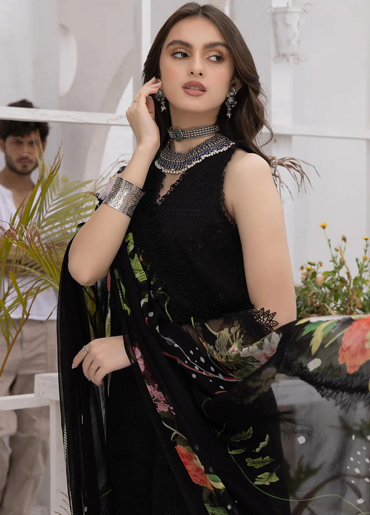 Hazel By Izel Embroidered Lawn Suits Unstitched 3 Piece IZL23H HLLC-01 Onyx - Luxury Collection