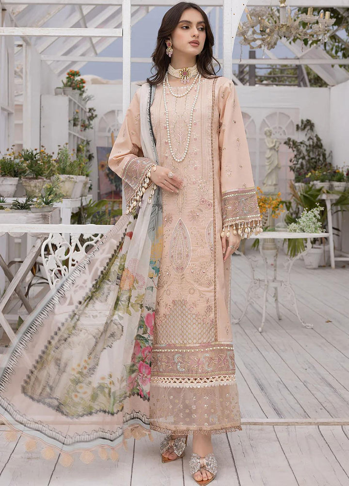 Hazel By Izel Embroidered Lawn Suits Unstitched 3 Piece IZL23H HLLC-07 Sepia - Luxury Collection