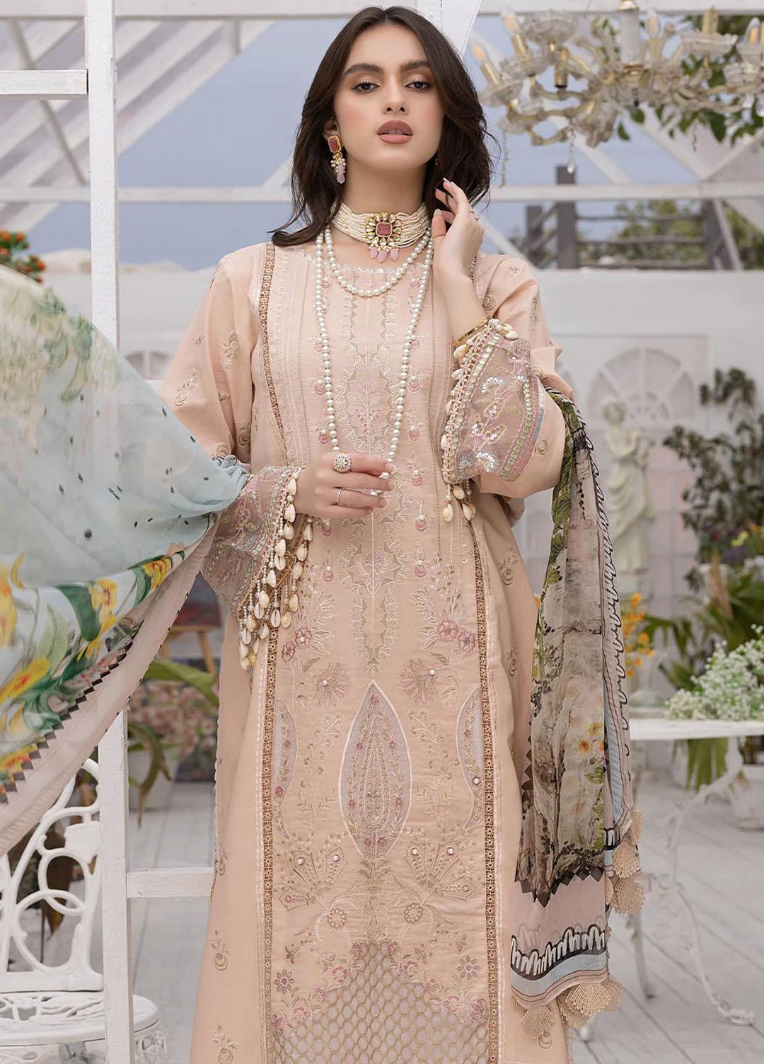 Hazel By Izel Embroidered Lawn Suits Unstitched 3 Piece IZL23H HLLC-07 Sepia - Luxury Collection