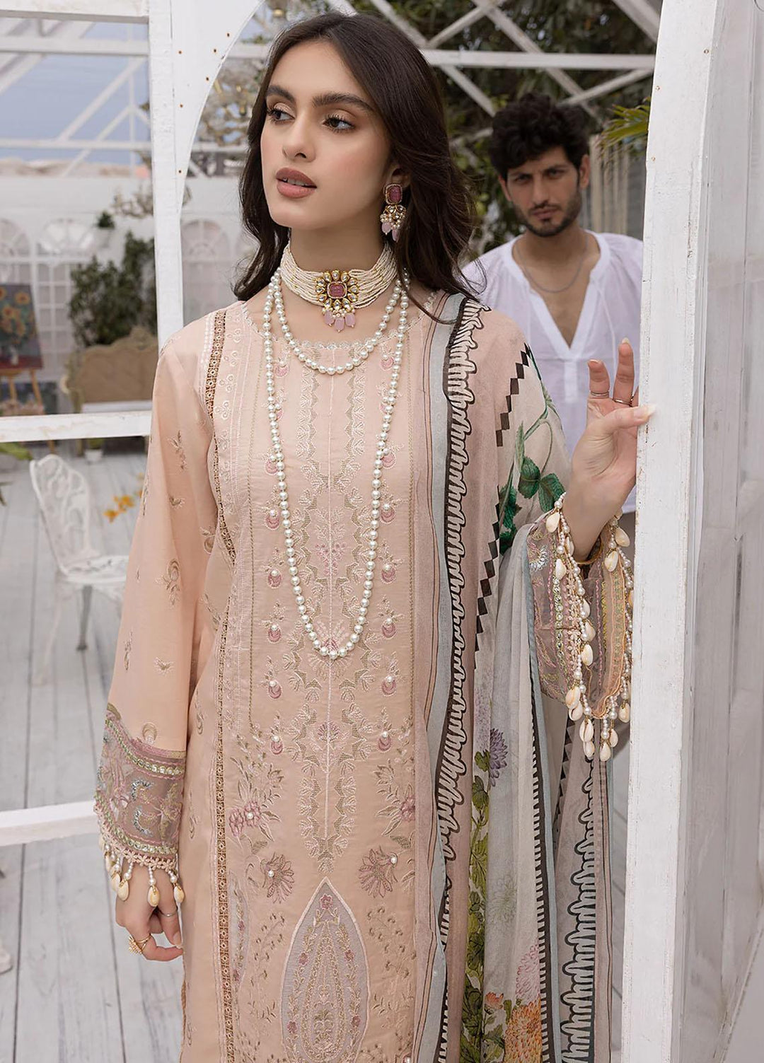 Hazel By Izel Embroidered Lawn Suits Unstitched 3 Piece IZL23H HLLC-07 Sepia - Luxury Collection
