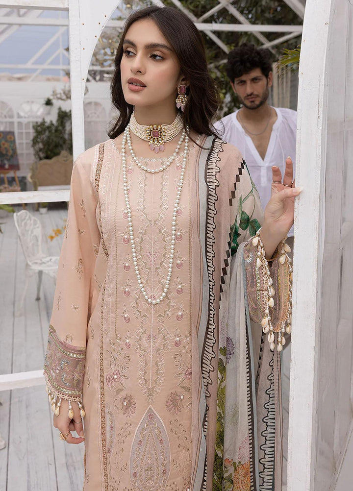 Hazel By Izel Embroidered Lawn Suits Unstitched 3 Piece IZL23H HLLC-07 Sepia - Luxury Collection