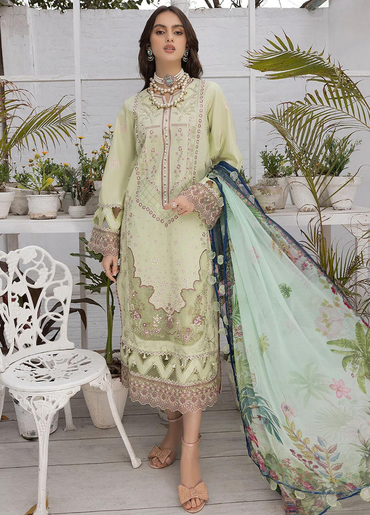 Hazel By Izel Embroidered Lawn Suits Unstitched 3 Piece IZL23H HLLC-08 Laurel - Luxury Collection