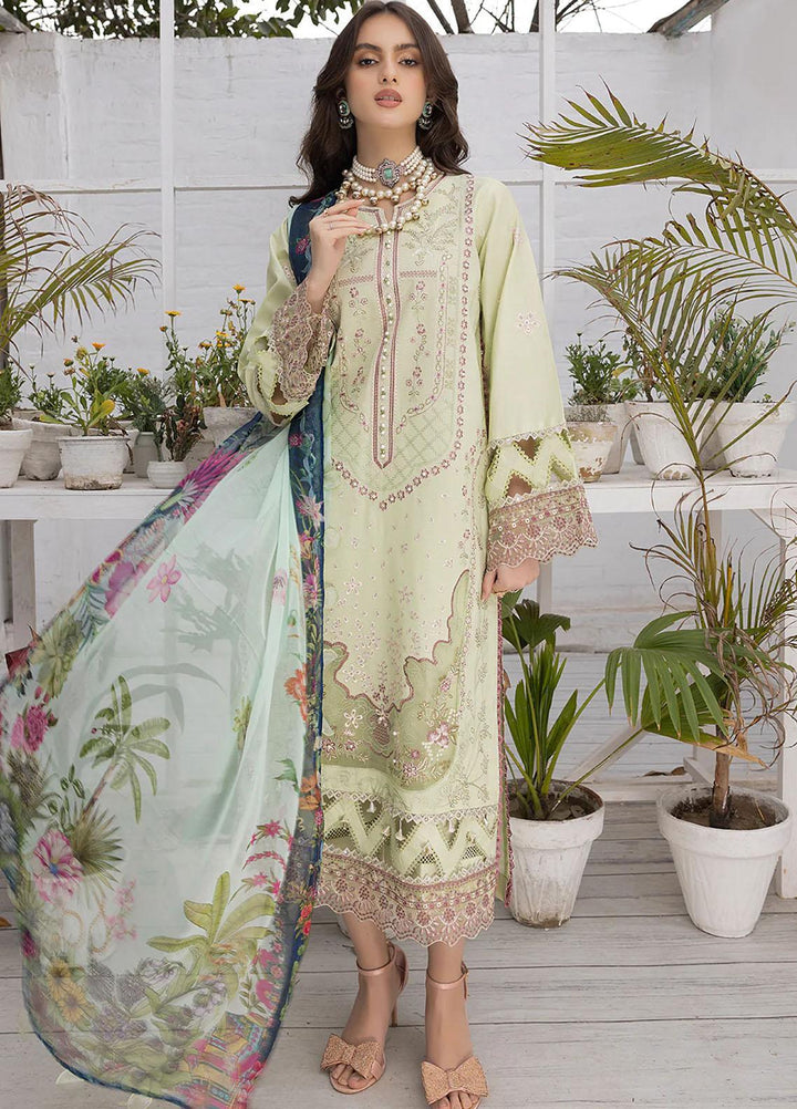 Hazel By Izel Embroidered Lawn Suits Unstitched 3 Piece IZL23H HLLC-08 Laurel - Luxury Collection