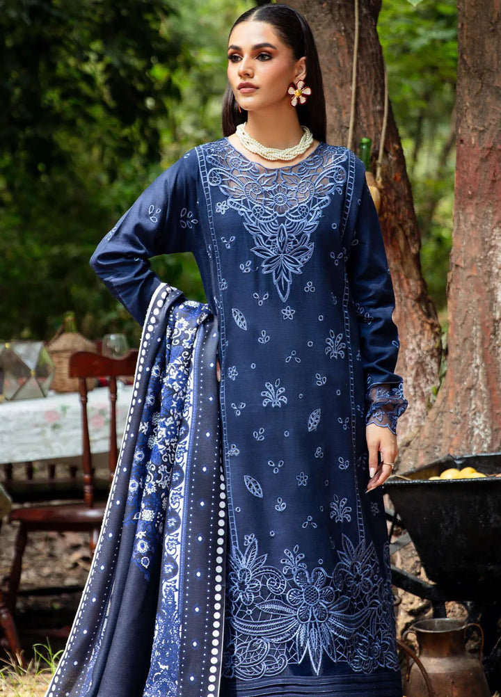 Hazel By Mahnur Embroidered Slub Linen Suit Unstitched 3 Piece MN24H RL-01 Lanthe - Winter Collection