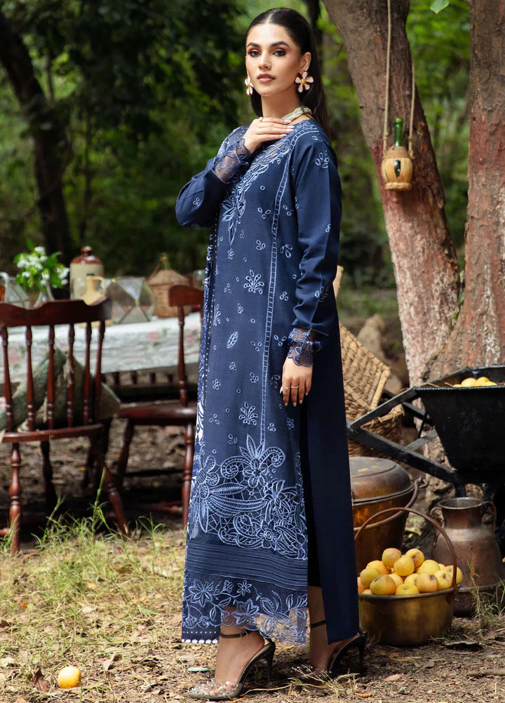 Hazel By Mahnur Embroidered Slub Linen Suit Unstitched 3 Piece MN24H RL-01 Lanthe - Winter Collection
