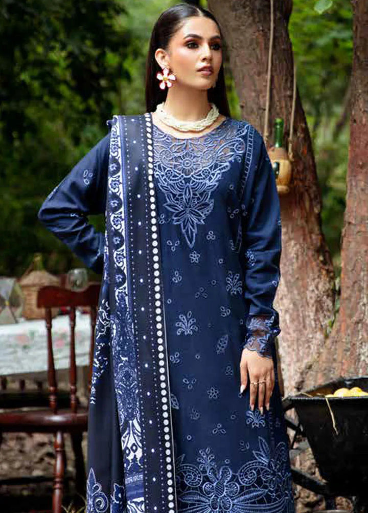 Hazel By Mahnur Embroidered Slub Linen Suit Unstitched 3 Piece MN24H RL-01 Lanthe - Winter Collection