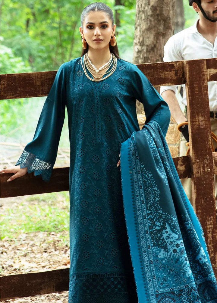 Hazel By Mahnur Embroidered Slub Linen Suit Unstitched 3 Piece MN24H RL-08 Eluned - Winter Collection