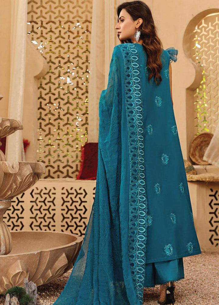 Hazoori Baagh By Humdum Embroidered Lawn Suits Unstitched 3 Piece HD23HB D-3 - Summer Collection