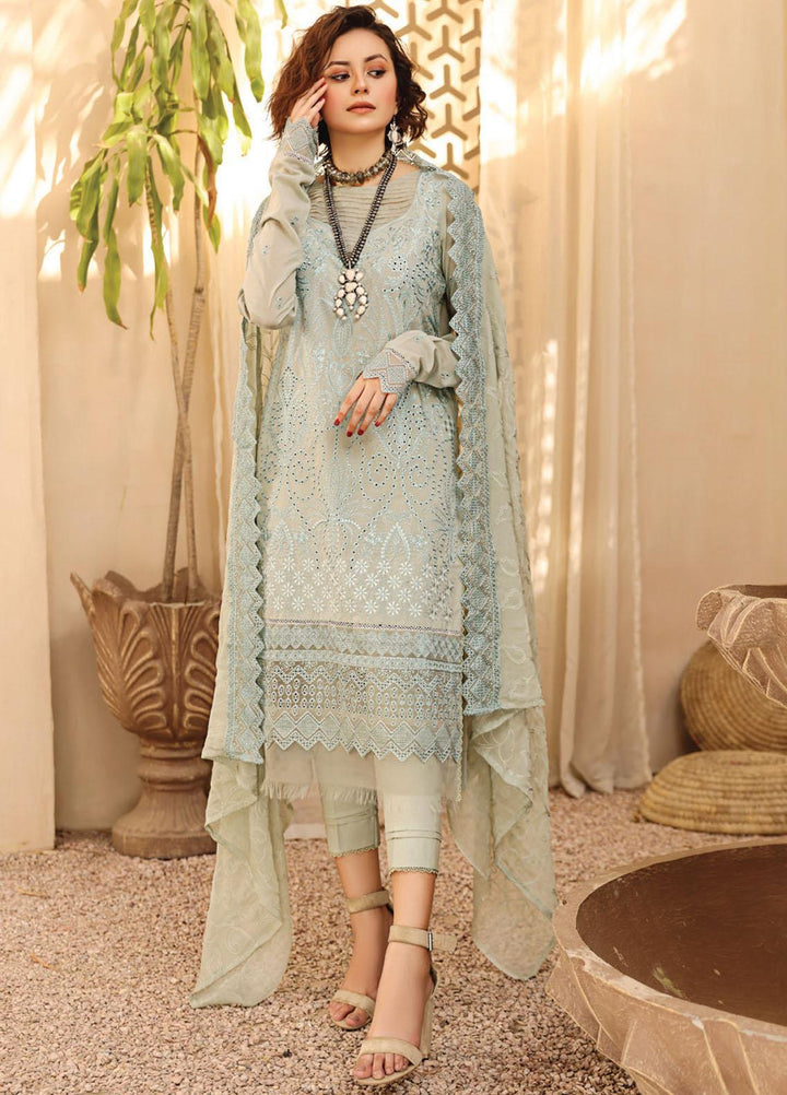 Hazoori Baagh By Humdum Embroidered Lawn Suits Unstitched 3 Piece HD23HB D-4 - Summer Collection