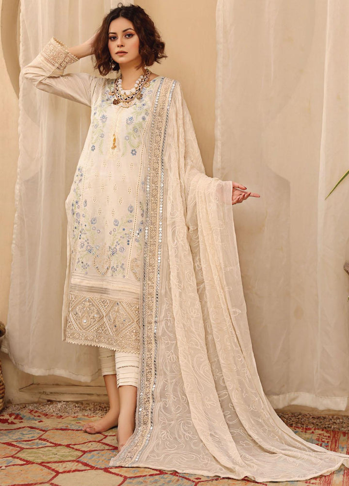 Hazoori Baagh By Humdum Embroidered Lawn Suits Unstitched 3 Piece HD23HB D-6 - Summer Collection