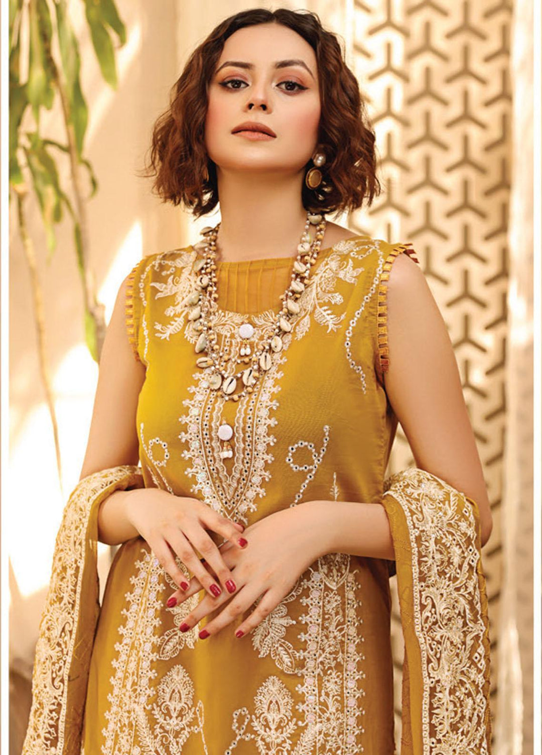 Hazoori Baagh By Humdum Embroidered Lawn Suits Unstitched 3 Piece HD23HB D-7 - Summer Collection