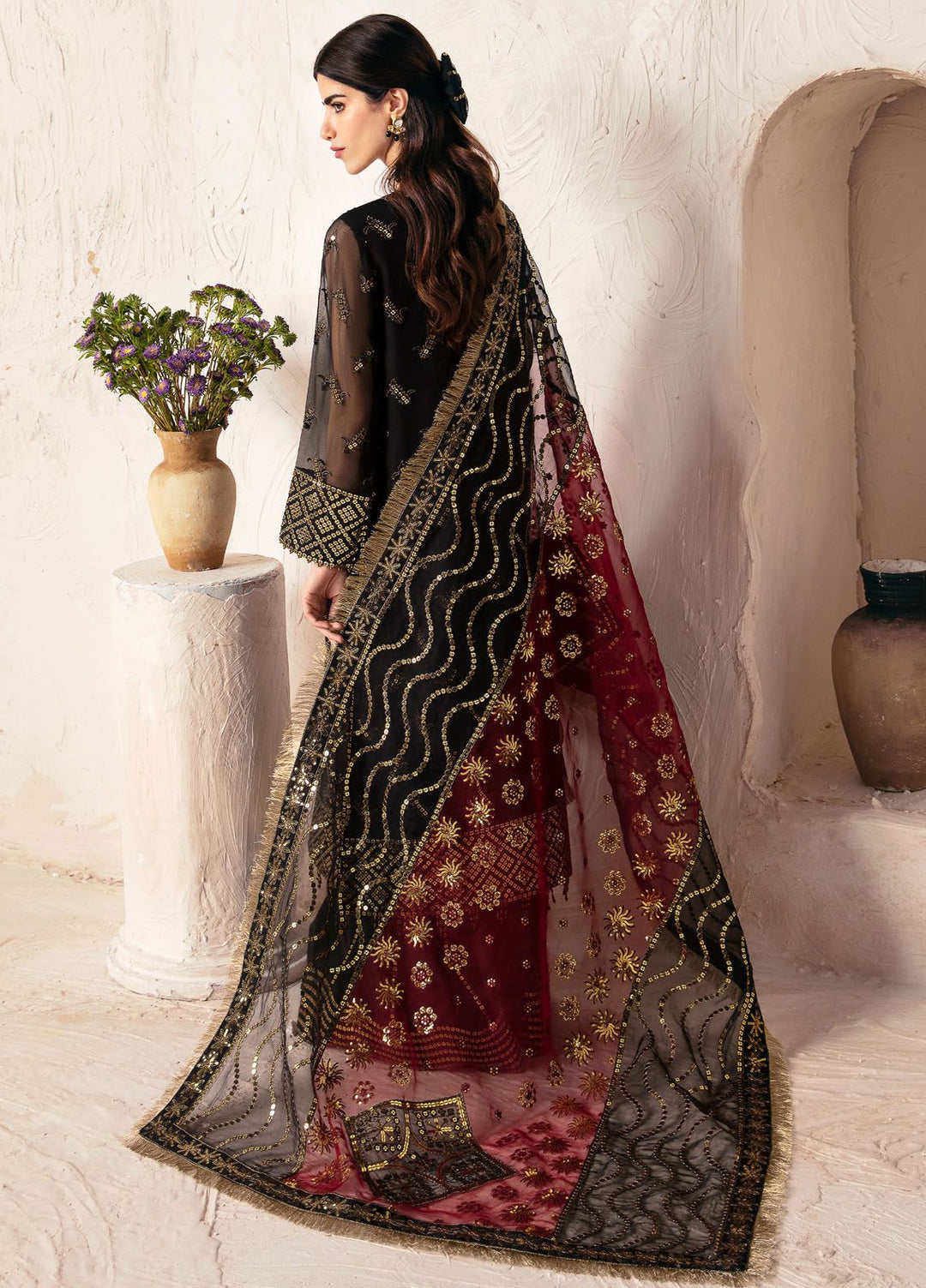 Heer By Alizeh Embroidered Chiffon Suit Unstitched 3 Piece AFB24HF 08-Sajal - Luxury Formal Collection