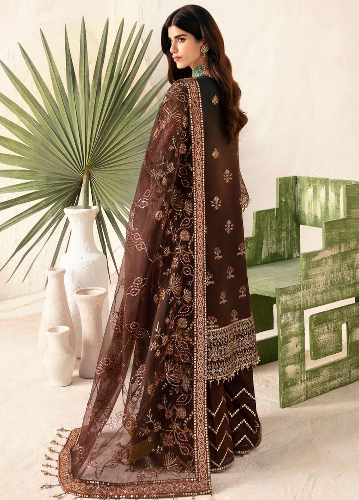 Heer By Alizeh Embroidered Organza Suit Unstitched 3 Piece AFB24HF 01-Hazel - Luxury Formal Collection