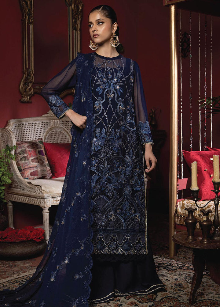 Heer By Humdum Embroidered Chiffon Suits Unstitched 3 Piece HD23HR D-04 - Formal Collection