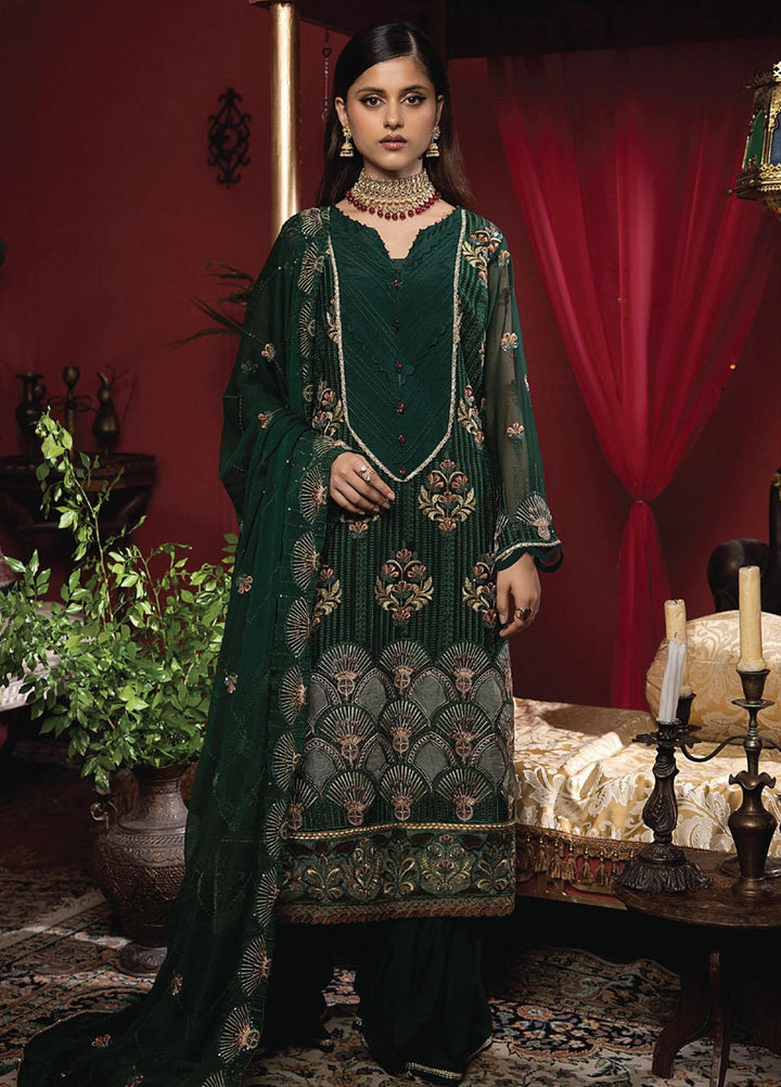 Heer By Humdum Embroidered Chiffon Suits Unstitched 3 Piece HD23HR D-06 - Formal Collection