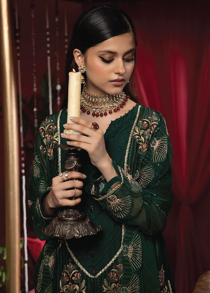 Heer By Humdum Embroidered Chiffon Suits Unstitched 3 Piece HD23HR D-06 - Formal Collection