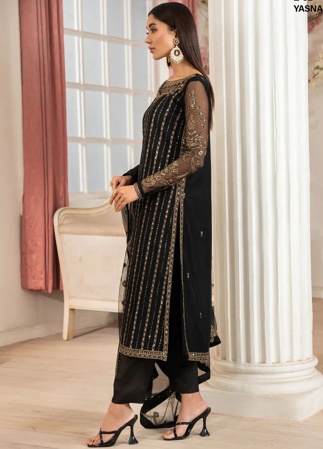 Heer by Zarif Embroidered Net Suit Pret 3 Piece ZR25UF Z-02 Yasna - Formals Collection