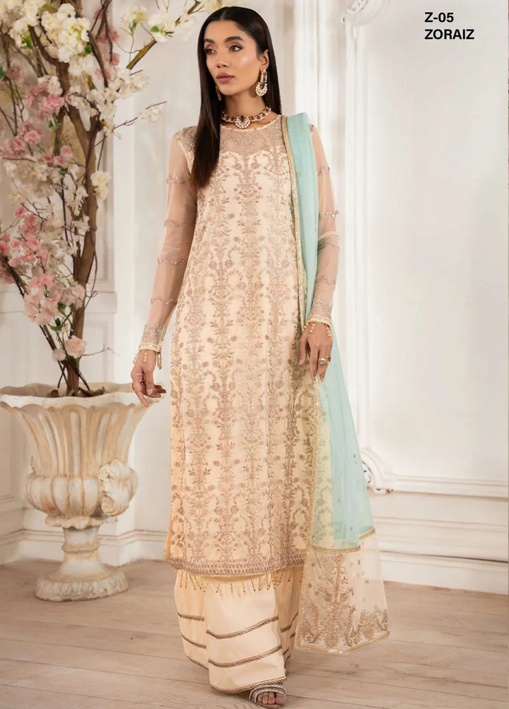 Heer by Zarif Embroidered Net Suit Pret 3 Piece ZR25UF Z-05 Zoraiz - Formals Collection