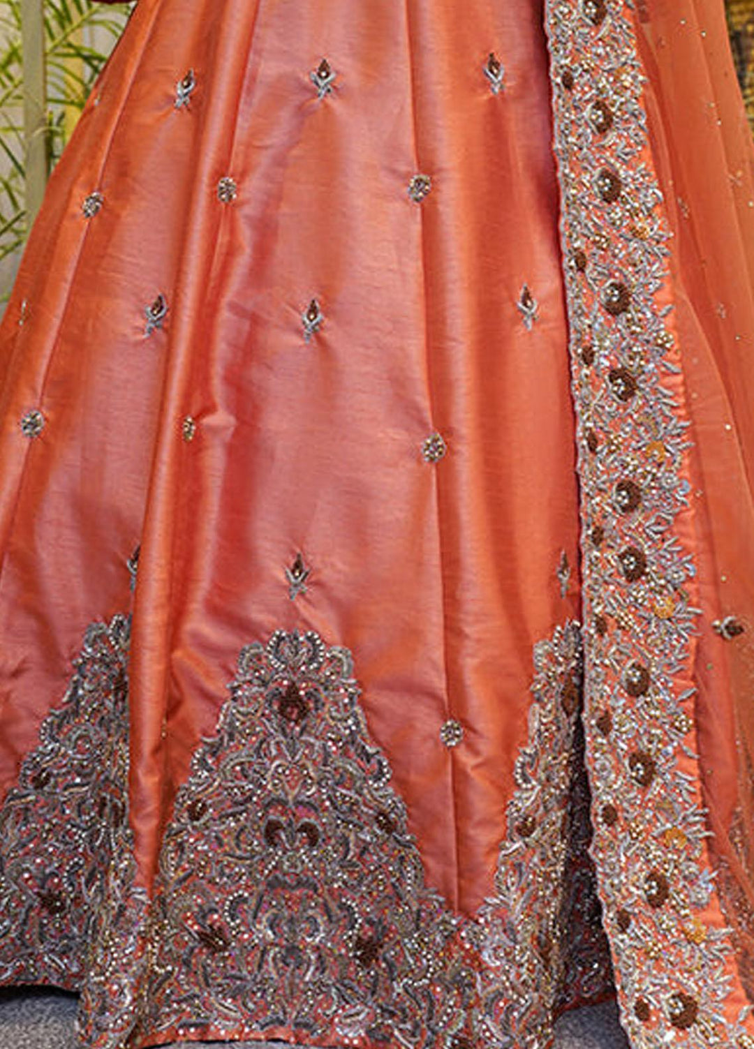 Uzman Yasen Silk Luxury Pret 3 Piece Dress ORANGE CRUSH