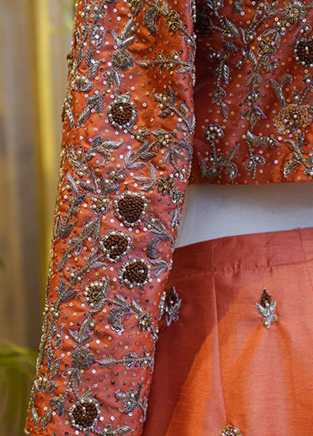 Uzman Yasen Silk Luxury Pret 3 Piece Dress ORANGE CRUSH