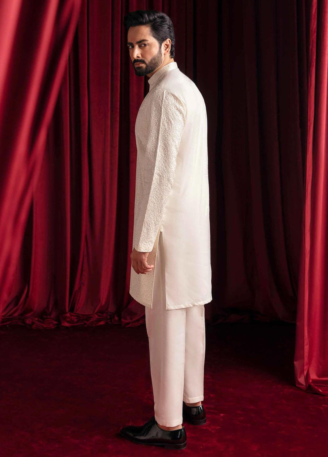 Qalamkar Raw Silk Formal Kameez Shalwar for Men -  QLM23MF MR-03